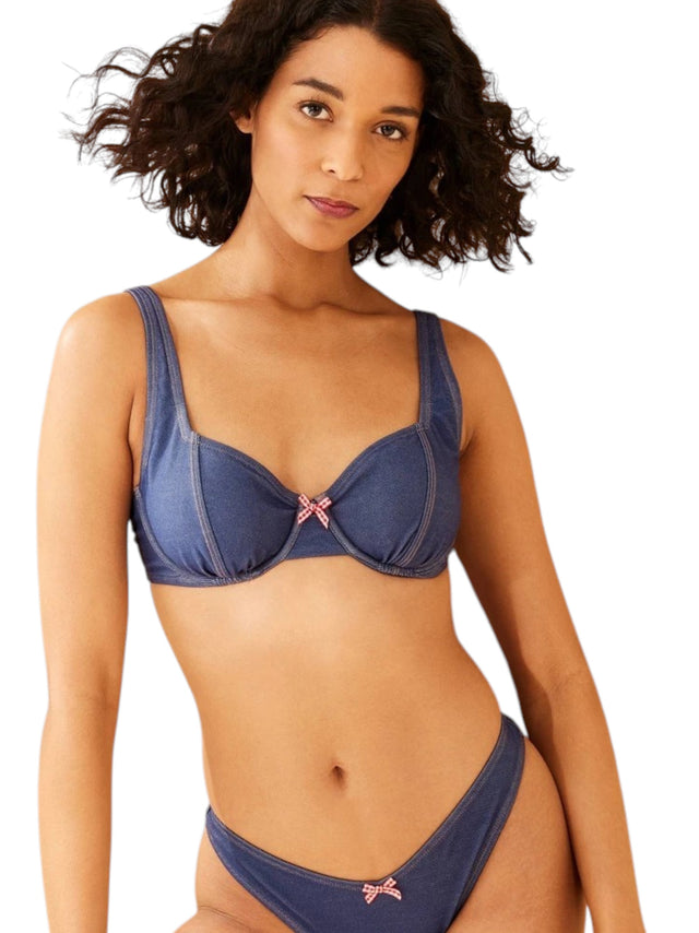 Image for Women's Plain Bikini Top,Light Navy