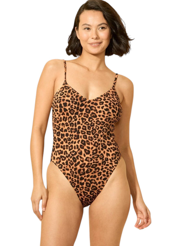 Image for Women's Leopard Printed One Pieces Swimsuit,Brown