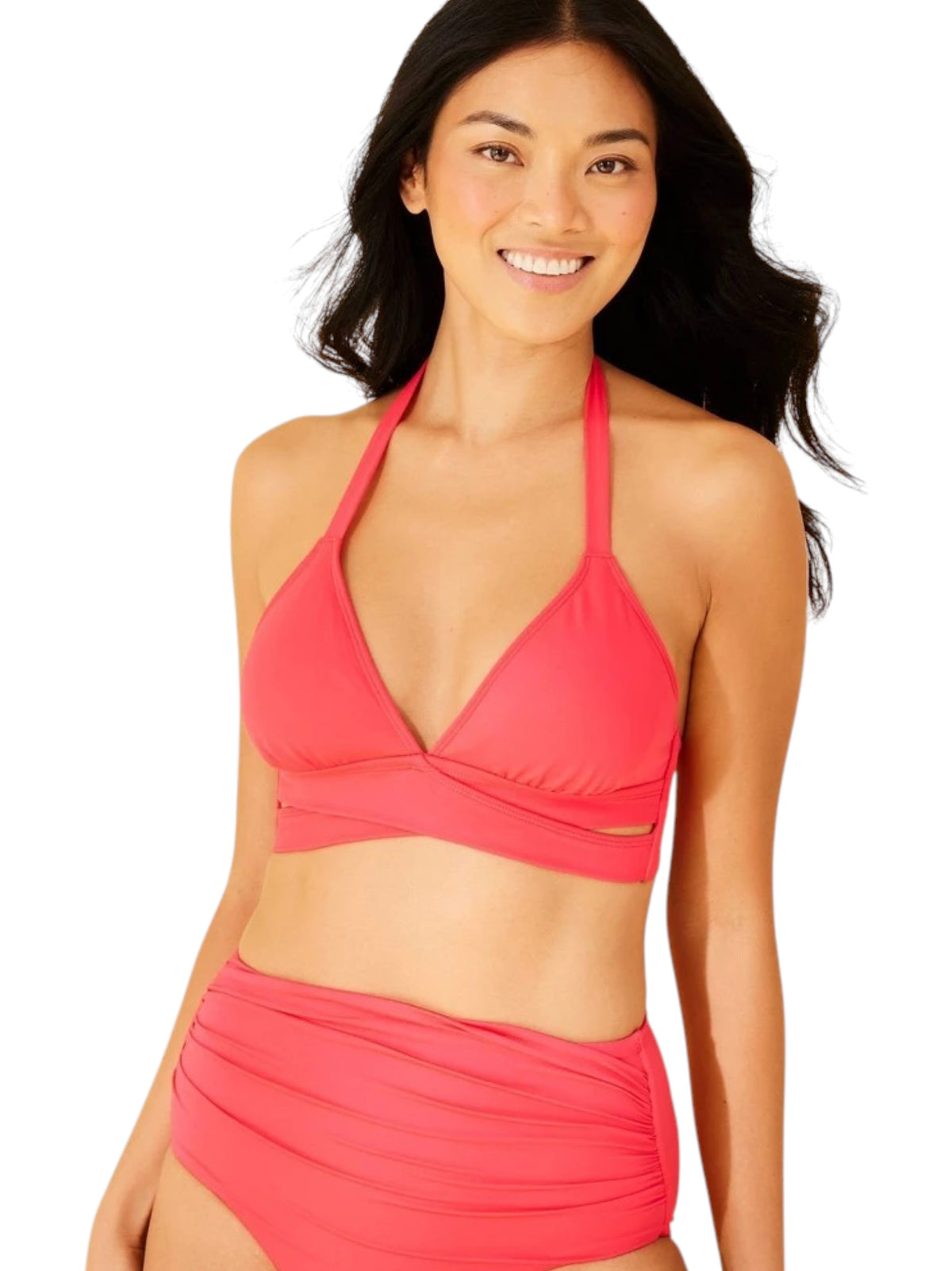 Image for Women's Plain Bikini Top,Dark Coral