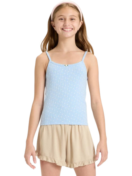 Image for Kids Girl's Floral Printed Sleepwear Top,Light Blue