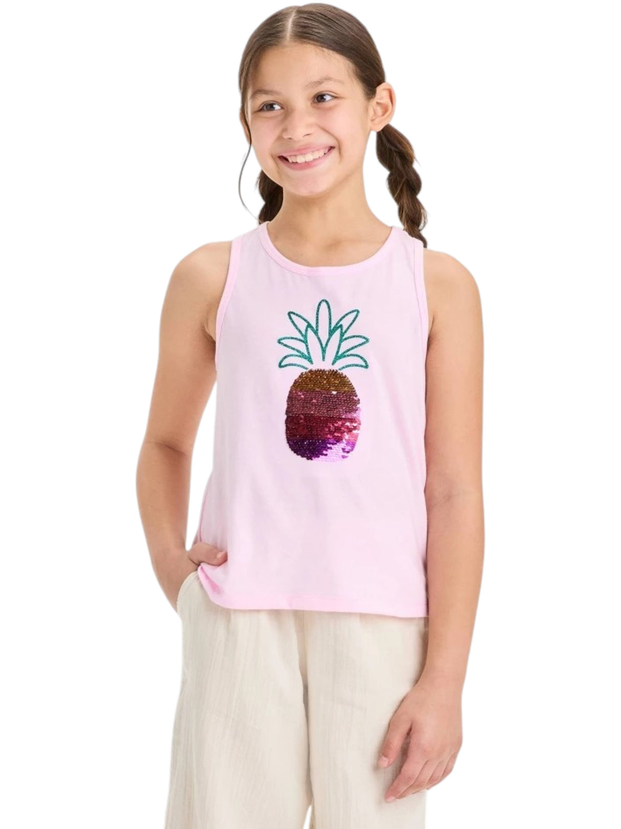 Image for Kids Girl's Mesh Printed Top,Pink