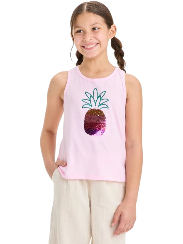 Image for Kids Girl's Mesh Printed Top,Pink