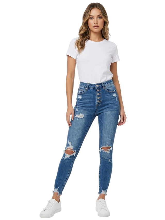 Image for Women's Ripped Jeans,Blue