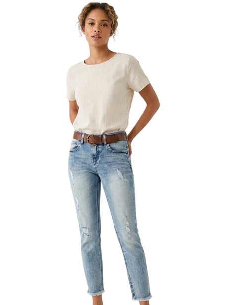 Image for Women's Washed Jeans&Belt,Blue