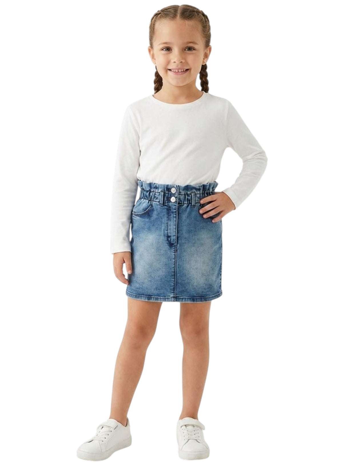 Image for Kids Girl's Washed Jeans Skirt,Blue