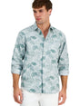 Image for Men's Printed Dress Shirt,Dusty Aqua