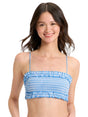 Image for Women's smocked Crop Top,Blue