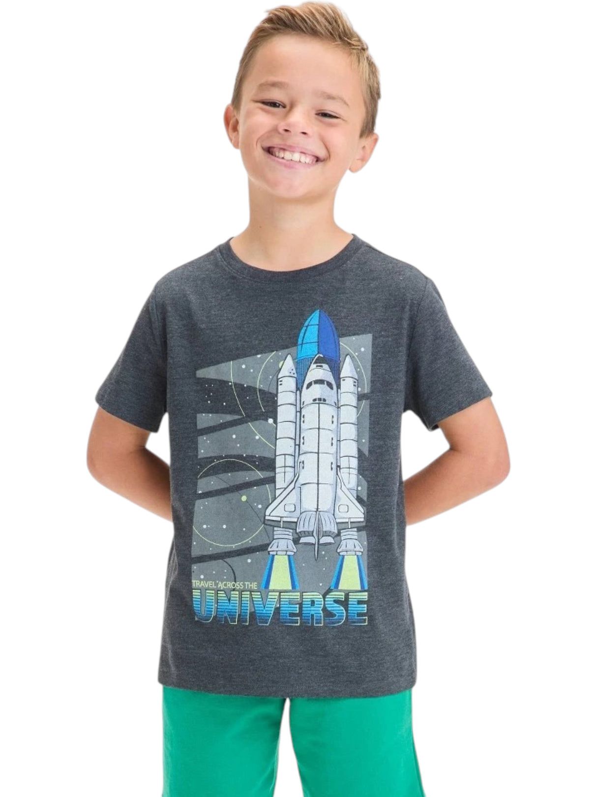 Image for Kids Boy's Printed Top,Dark Grey