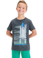Image for Kids Boy's Printed Top,Dark Grey