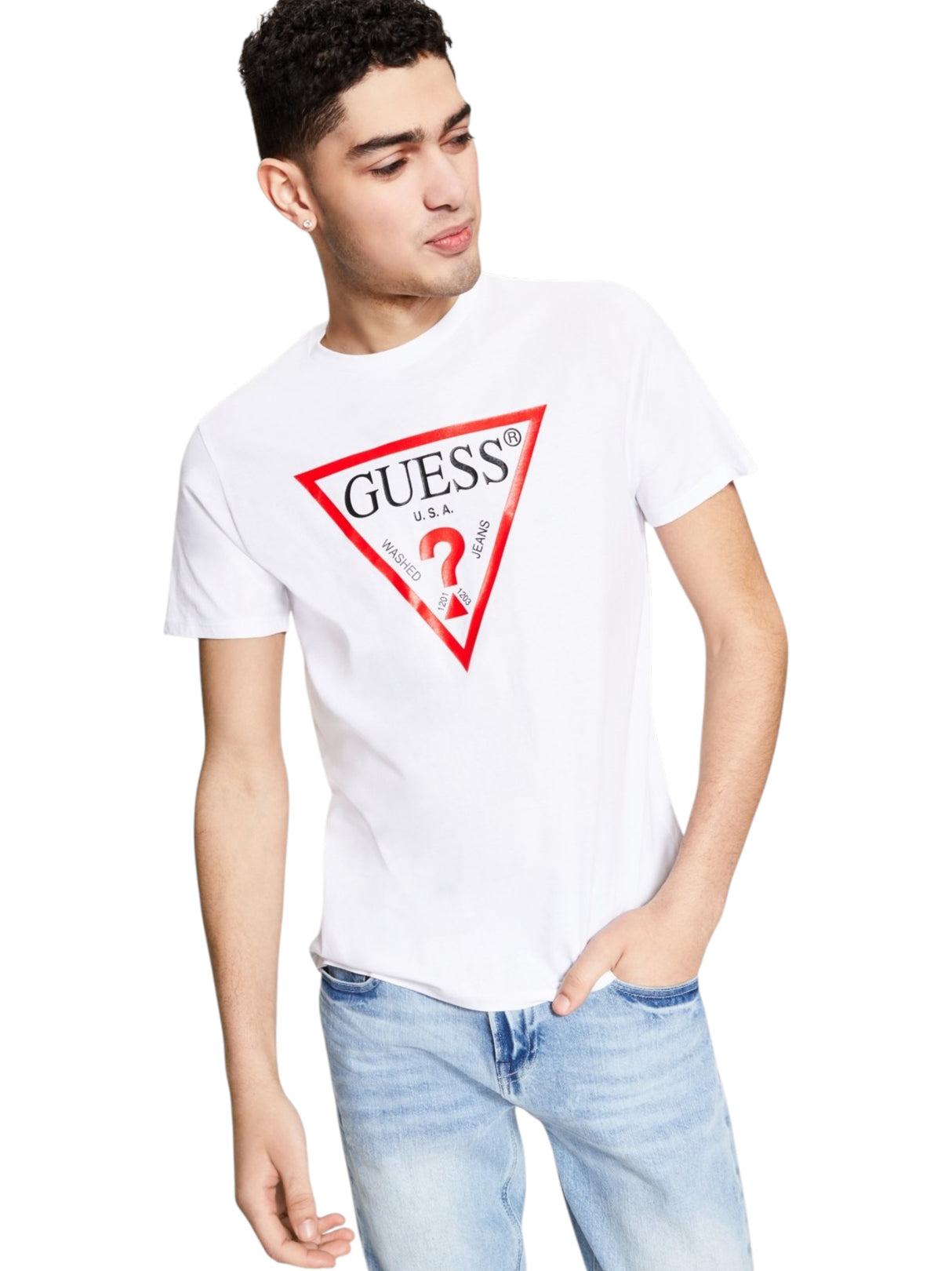 Image for Men's Brand Logo Printed Top,White