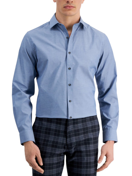Image for Men's Plain Solid Dress Shirt,Dusty Blue
