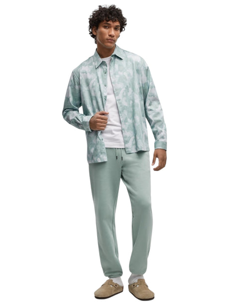 Image for Men's Printed Dress Shirt,Dusty Aqua