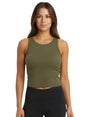 Image for Women's Ribbed Crop Top,Olive
