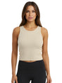 Image for Women's Ribbed Crop Top,Beige