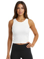 Image for Women's Ribbed Crop Top,White