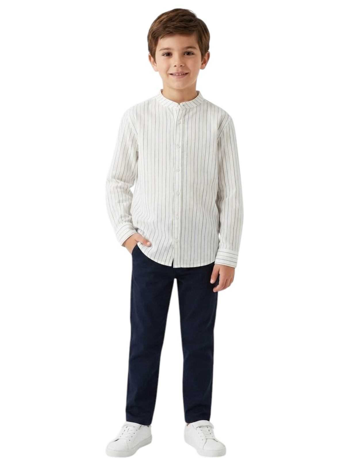 Image for Kids Boy's Stripped Dress Shirt,White
