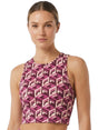 Image for Women's Printed Sport Crop Top,Mauve