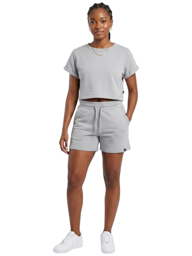 Image for Women's Plain Crop Top,Grey