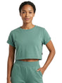 Image for Women's Plain Crop Top,Dusty Green