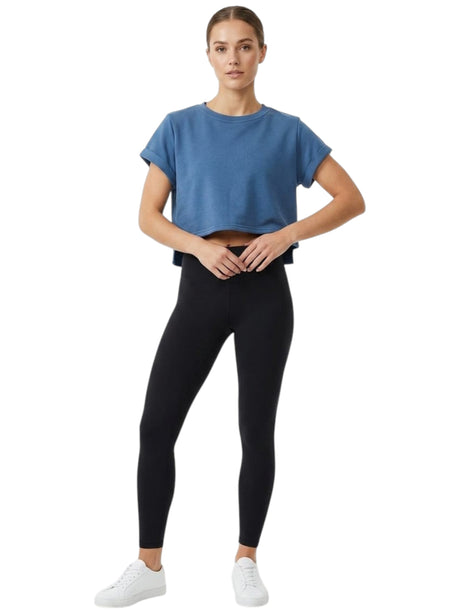 Image for Women's Plain Crop Top,Light Navy