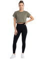 Image for Women's Plain Crop Top,Olive