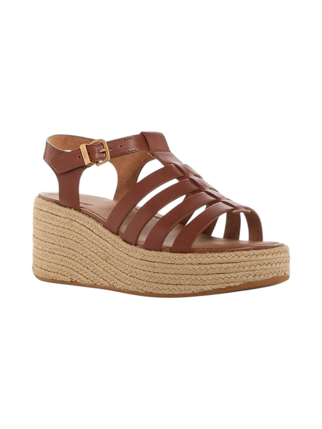 Image for Women's Ribbed Heeled Shoes,Brown