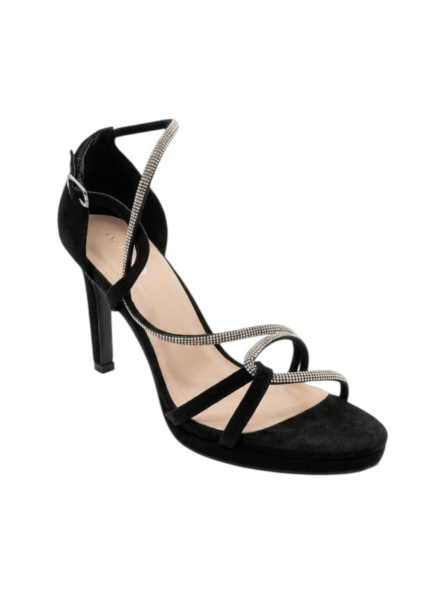 Image for Women's Rhinestones Ribbed Heeled Shoes,Black