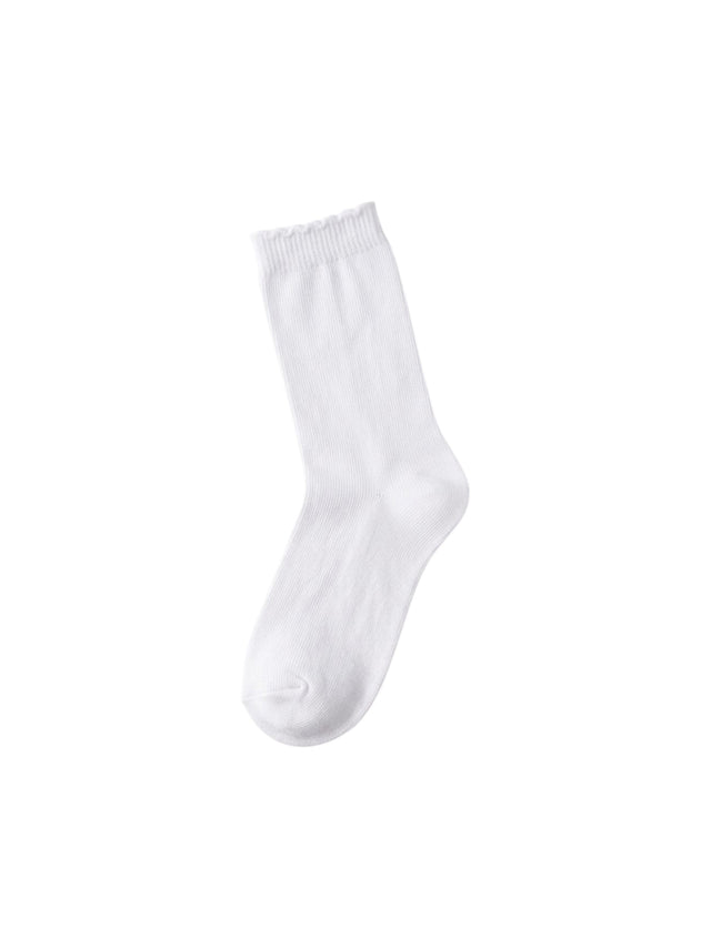 Image for Kids Girls 1 Pair Ribbed Crew Socks,White
