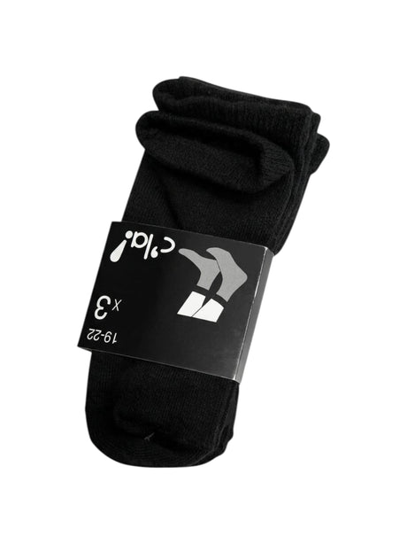 Image for Kids Boys 3 Pairs Ribbed Crew Socks Set,Black