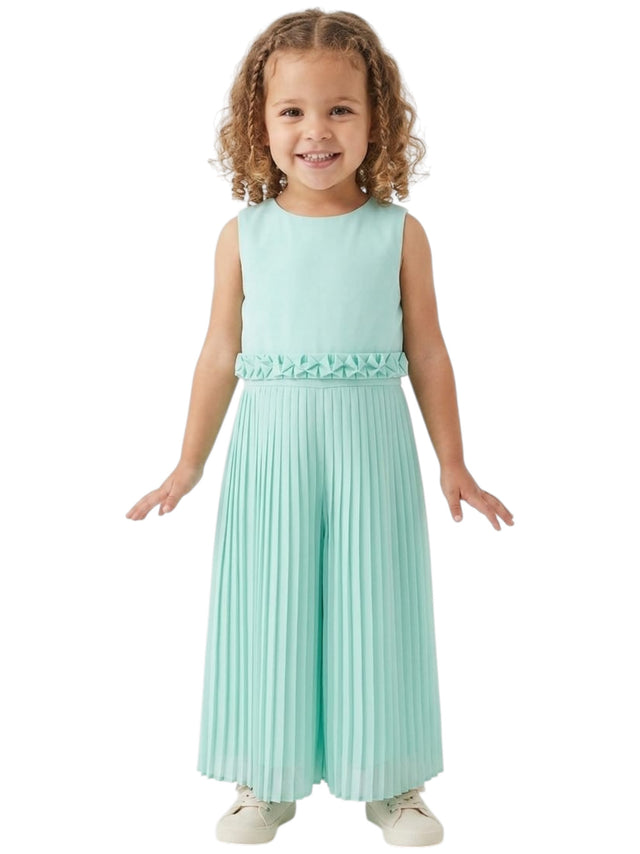 Image for Kids Girl's Plain Open Back Jumpsuit,Light Turquoise