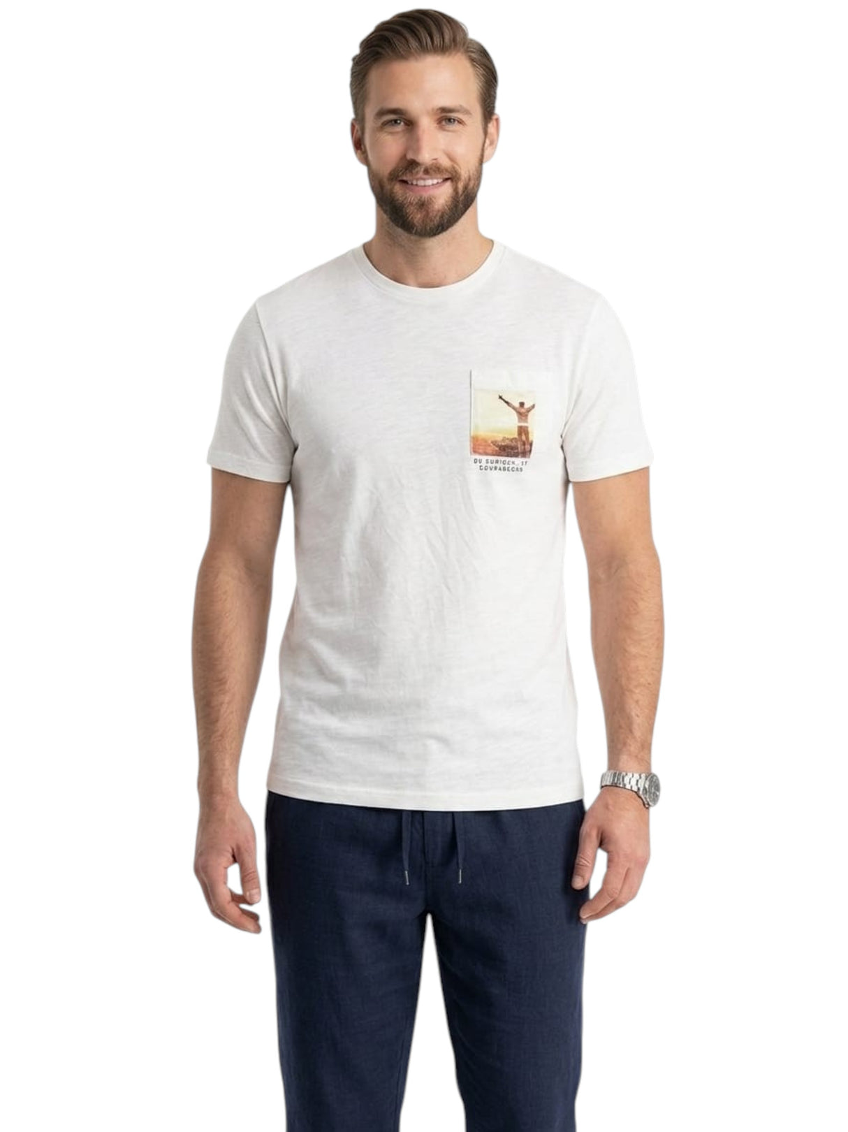 Image for Men's Printed Top,White