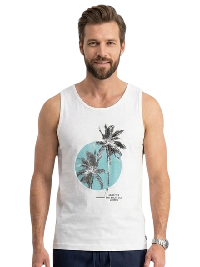 Image for Men's Printed Tank Top,White
