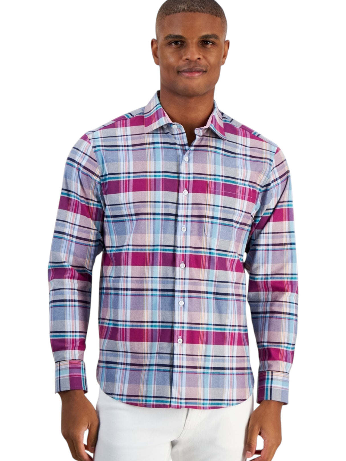 Image for Men's Plaid Dress Shirt,Multi