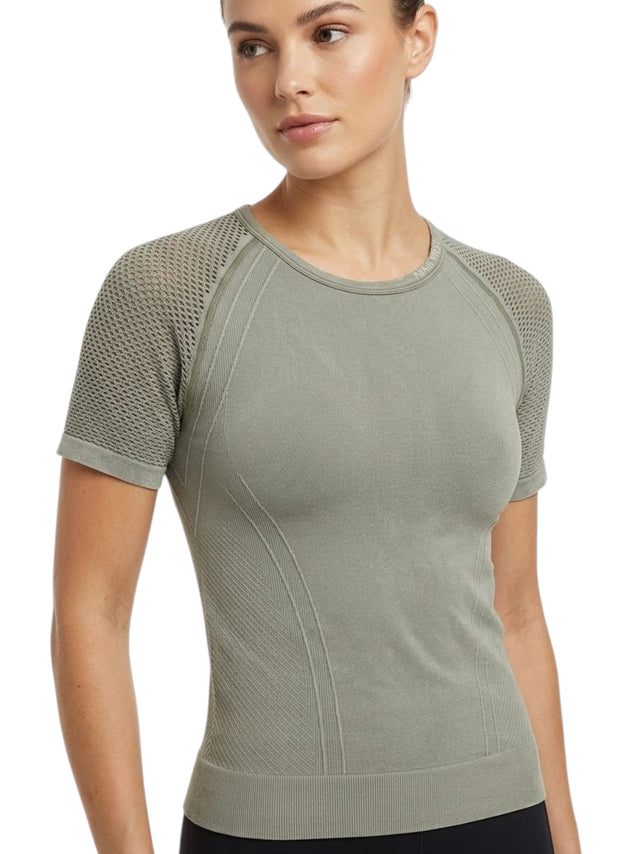 Image for Women's Open Knitted Sport Top,Light Olive
