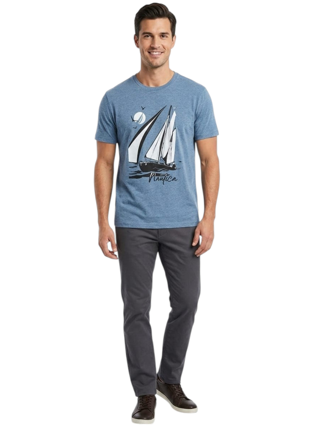 Image for Men's Printed Top,Light Navy