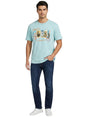 Image for Men's Brand Logo Printed Top,Light Blue