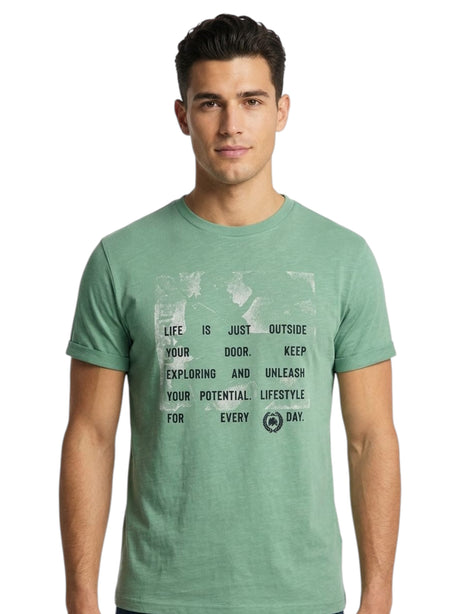 Image for Men's Printed Top,Green
