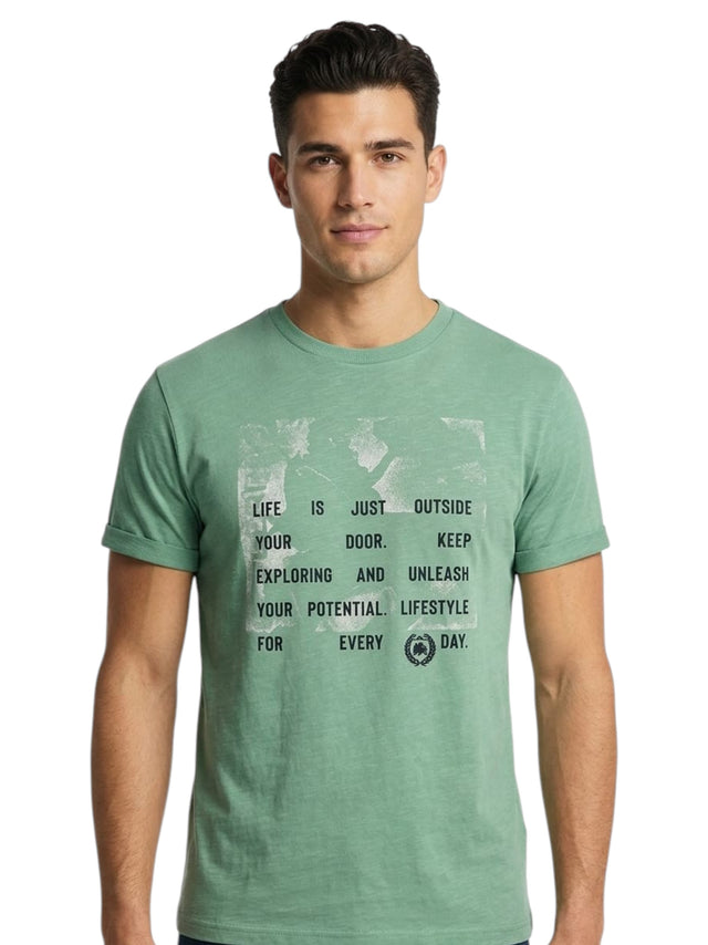 Image for Men's Printed Top,Green