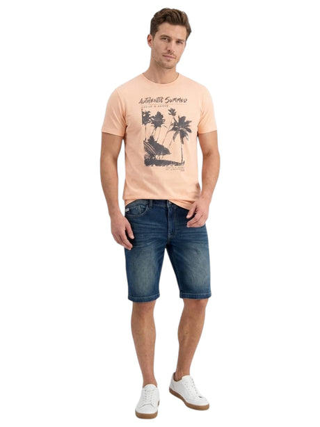 Image for Men's Printed Top,Peach Orange