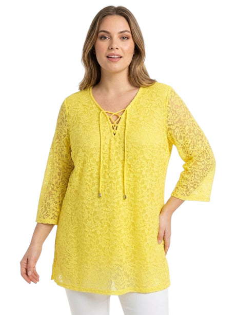 Image for Women's Lace Top,Yellow
