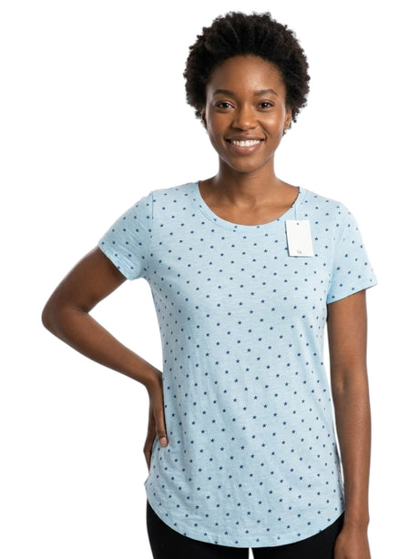 Image for Women's Stars Printed Top,Light Blue