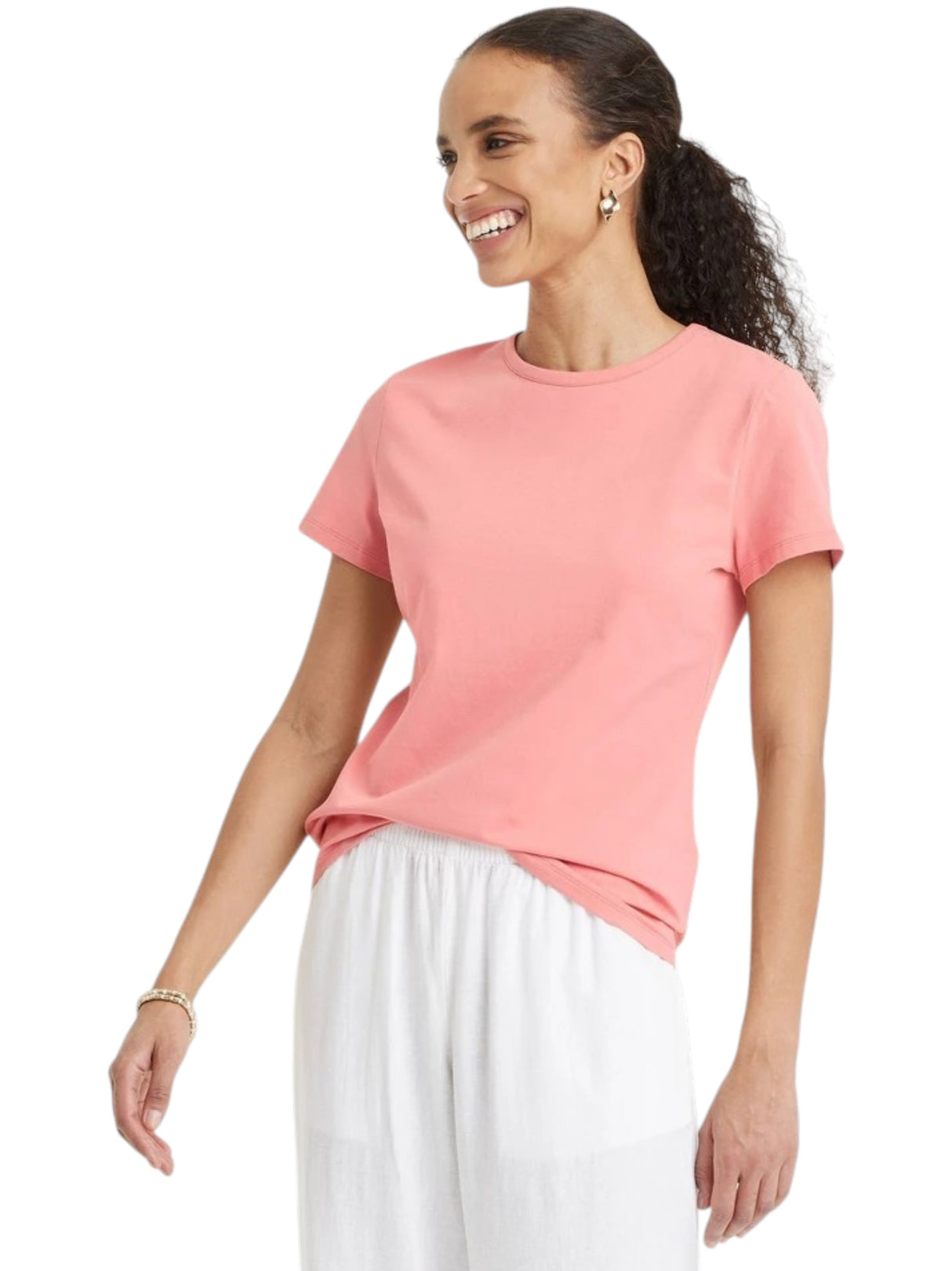 Image for Women's Plain Top,Pink Coral