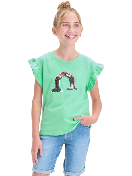 Image for Kids Girl's Sequined Top,Green