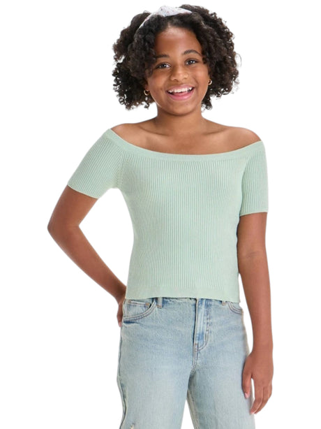 Image for Kids Girl's Ribbed Top,Mint