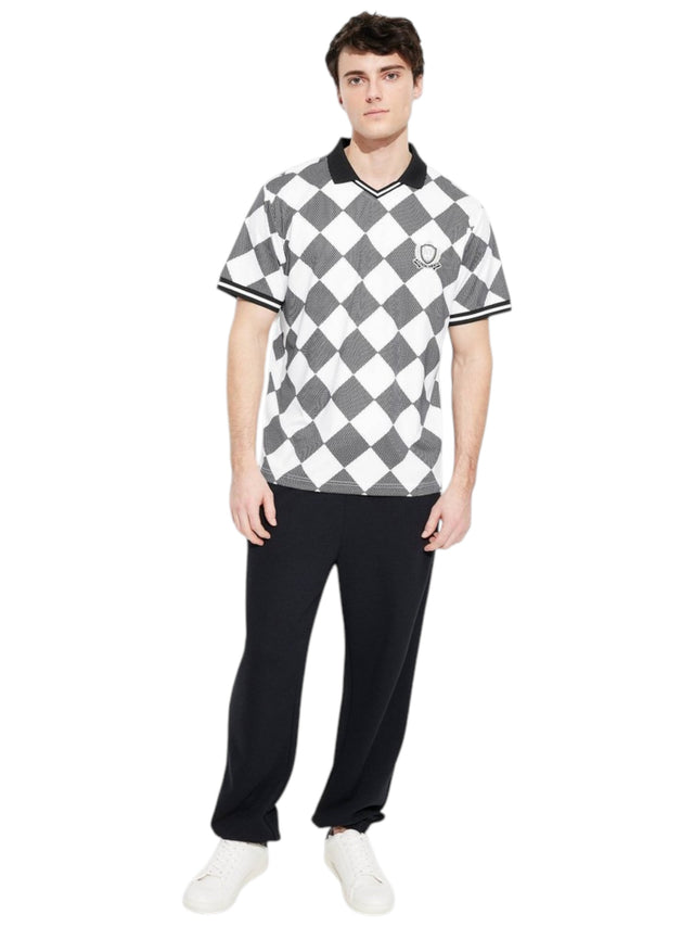 Image for Men's Printed Top,White/Black