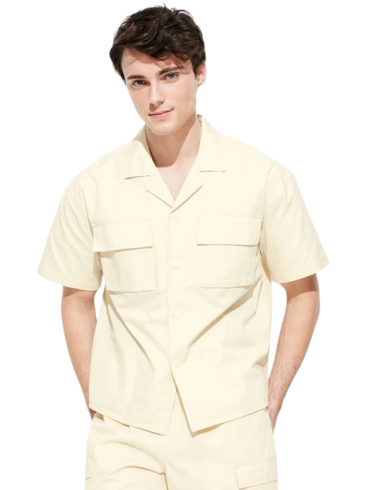 Image for Men's Plain Dress Shirt,Light Beige