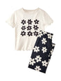 Image for Kids Girl's Floral Printed Pajama Set,Beige/Black