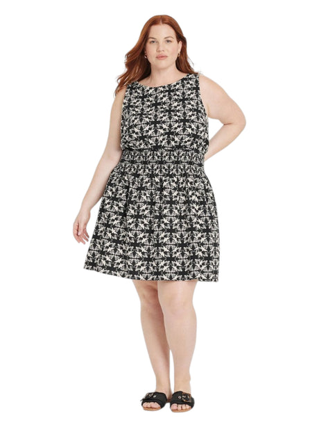 Image for Women's Printed Dress,Black/Beige