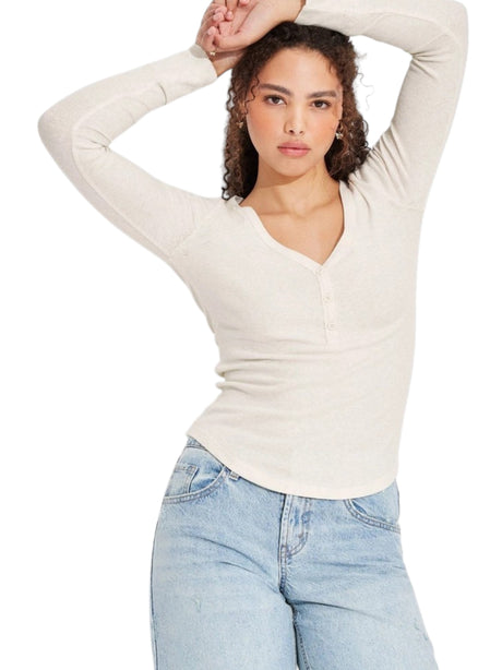 Image for Women's Ribbed Top,Light Beige