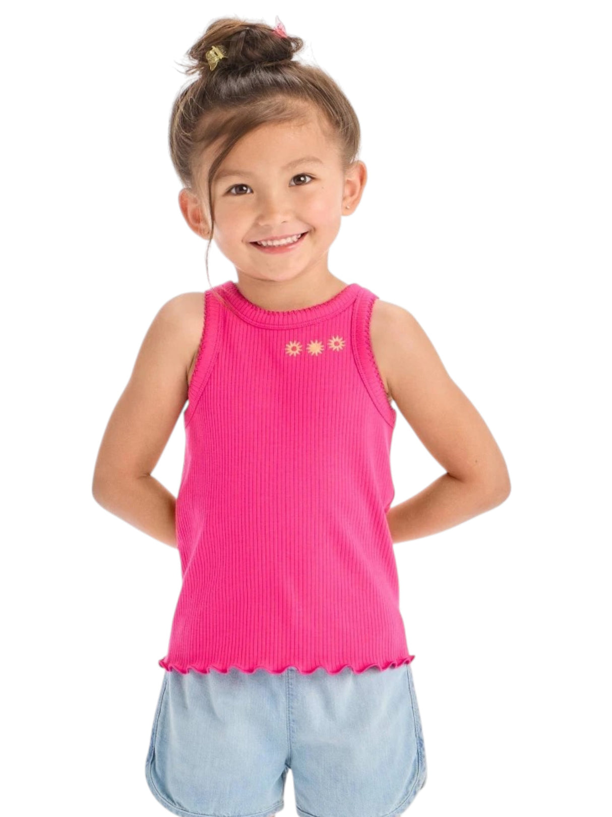 Image for Kids Girl's Ribbed Top,Pink